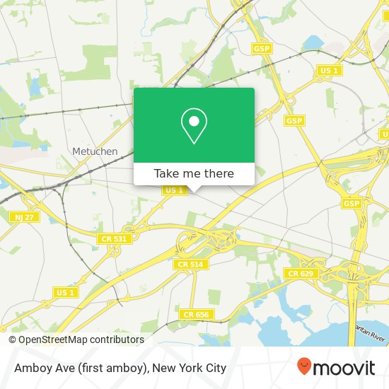 Mapa de Amboy Ave (first amboy), Edison, NJ 08837