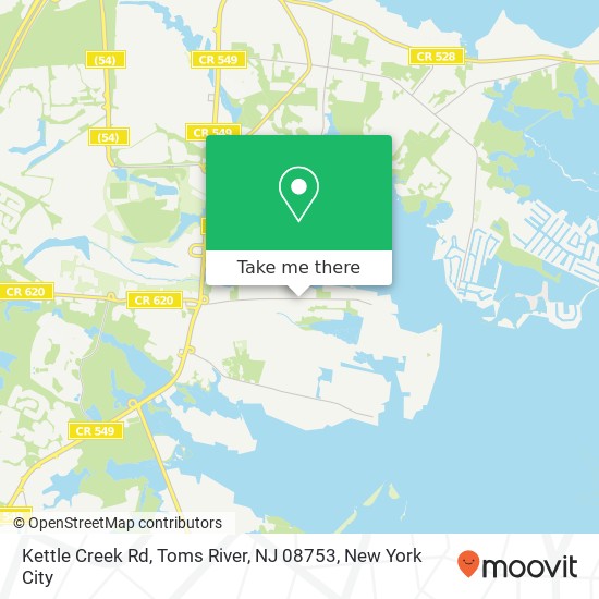 Mapa de Kettle Creek Rd, Toms River, NJ 08753