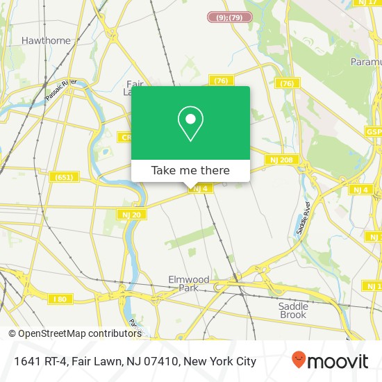 Mapa de 1641 RT-4, Fair Lawn, NJ 07410