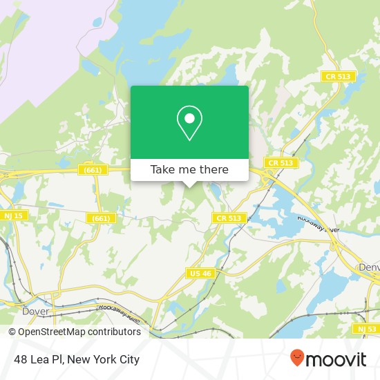 Mapa de 48 Lea Pl, Rockaway (ROCKAWAY BOROUGH), NJ 07866