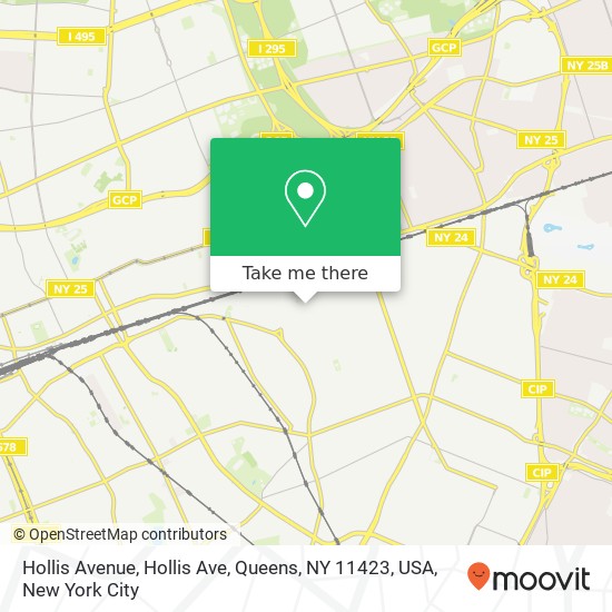 Hollis Avenue, Hollis Ave, Queens, NY 11423, USA map