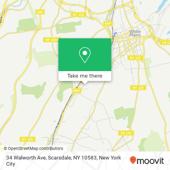 Mapa de 34 Walworth Ave, Scarsdale, NY 10583