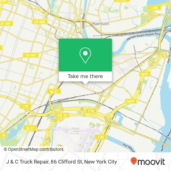 Mapa de J & C Truck Repair, 86 Clifford St