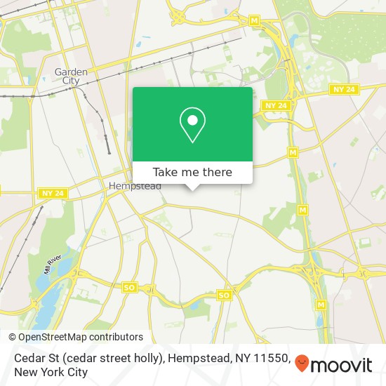 Mapa de Cedar St (cedar street holly), Hempstead, NY 11550
