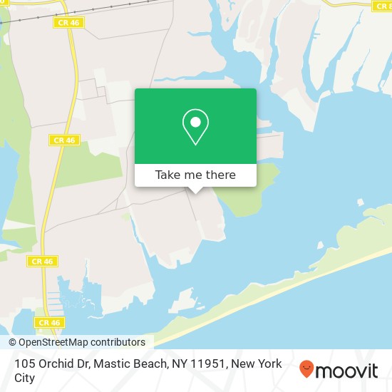 105 Orchid Dr, Mastic Beach, NY 11951 map