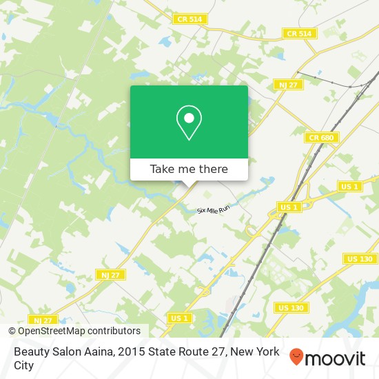 Mapa de Beauty Salon Aaina, 2015 State Route 27