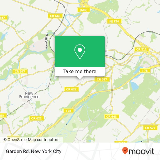 Mapa de Garden Rd, Summit, NJ 07901