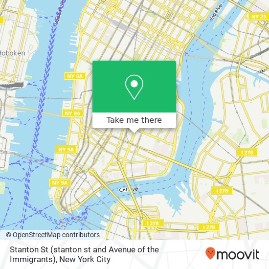 Mapa de Stanton St (stanton st and Avenue of the Immigrants), New York, NY 10002