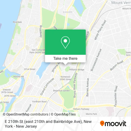 E 210th St (east 210th and Bainbridge Ave) map