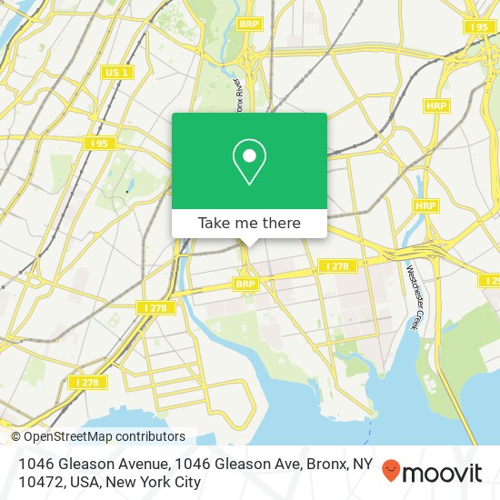 Mapa de 1046 Gleason Avenue, 1046 Gleason Ave, Bronx, NY 10472, USA