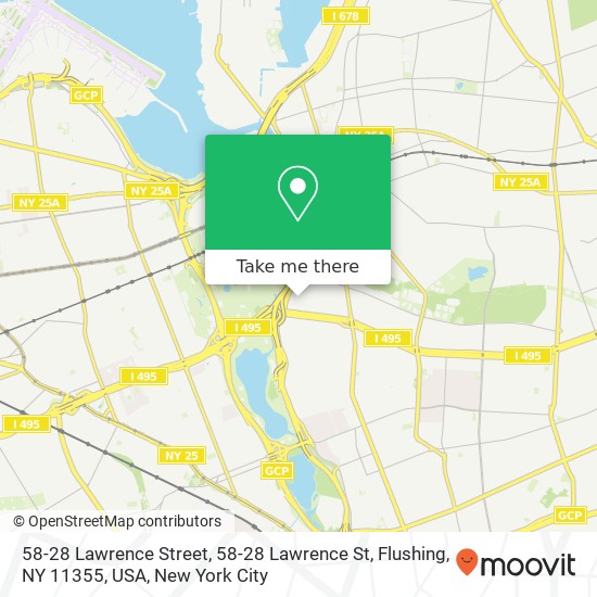 Mapa de 58-28 Lawrence Street, 58-28 Lawrence St, Flushing, NY 11355, USA