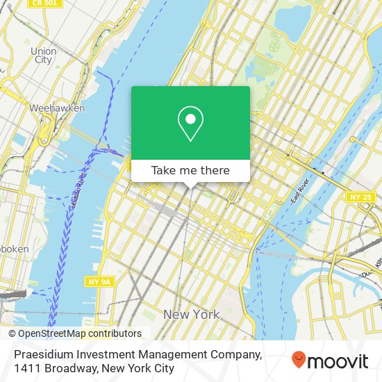 Praesidium Investment Management Company, 1411 Broadway map