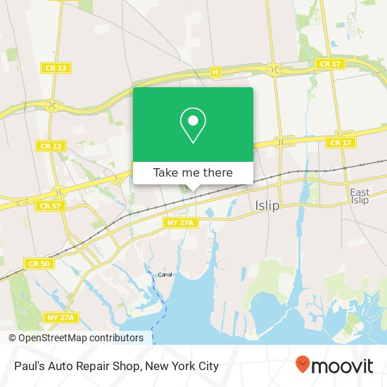 Mapa de Paul's Auto Repair Shop, 91 Moffitt Blvd