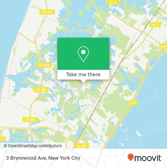 Mapa de 3 Brynnwood Ave, Cape May, NJ 08204