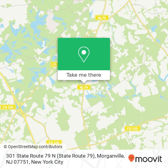 Mapa de 301 State Route 79 N (State Route 79), Morganville, NJ 07751