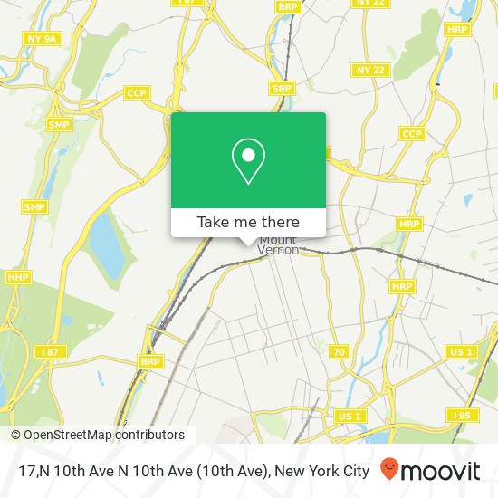 17,N 10th Ave N 10th Ave (10th Ave), Mt Vernon, NY 10550 map