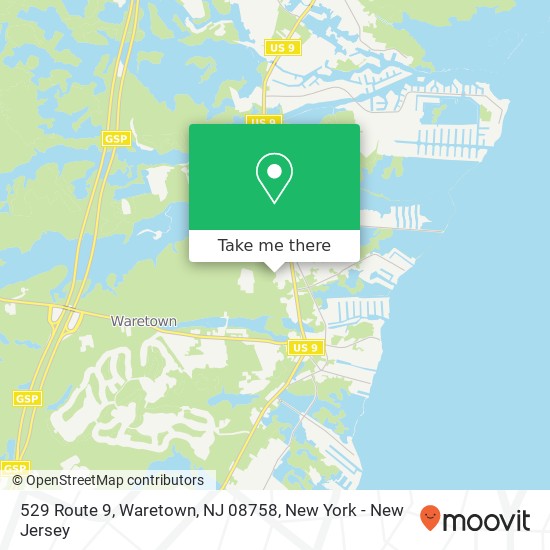 Mapa de 529 Route 9, Waretown, NJ 08758
