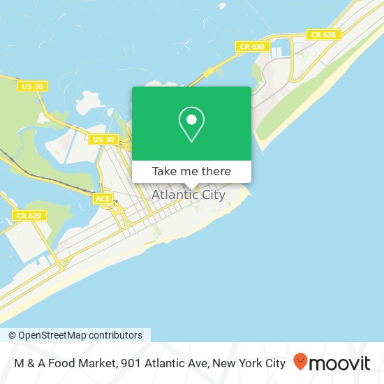 Mapa de M & A Food Market, 901 Atlantic Ave