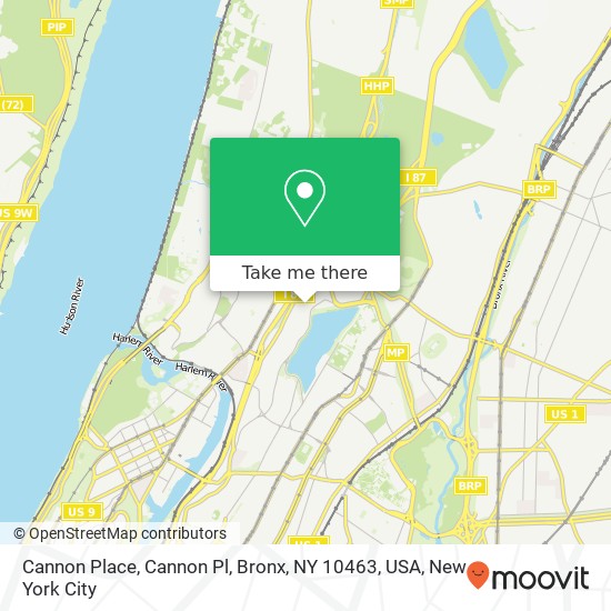 Mapa de Cannon Place, Cannon Pl, Bronx, NY 10463, USA