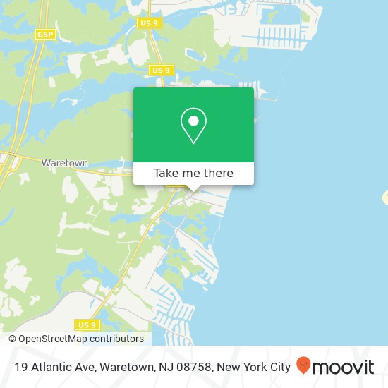 Mapa de 19 Atlantic Ave, Waretown, NJ 08758