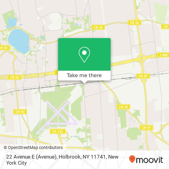 Mapa de 22 Avenue E (Avenue), Holbrook, NY 11741