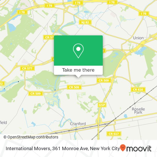 Mapa de International Movers, 361 Monroe Ave