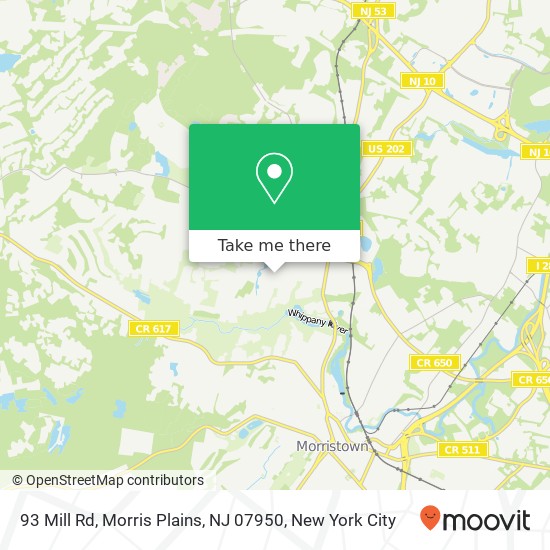 Mapa de 93 Mill Rd, Morris Plains, NJ 07950