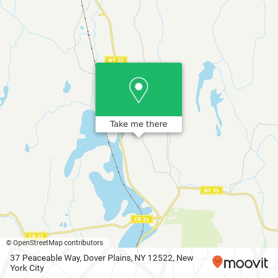 Mapa de 37 Peaceable Way, Dover Plains, NY 12522