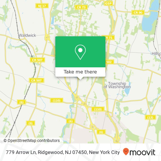 Mapa de 779 Arrow Ln, Ridgewood, NJ 07450