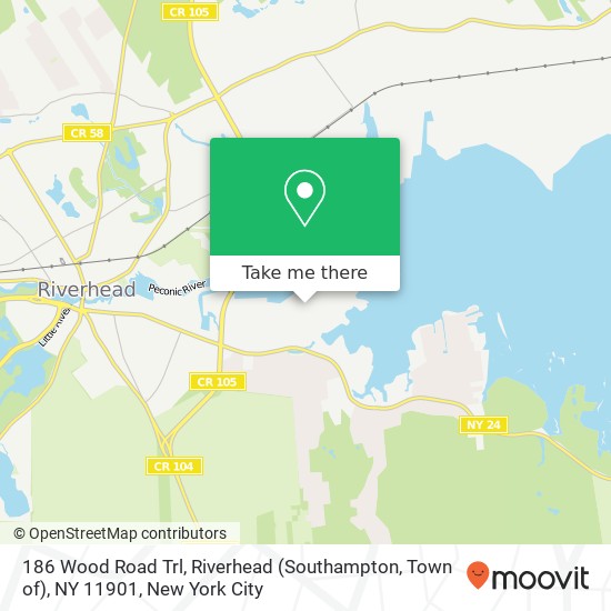 186 Wood Road Trl, Riverhead (Southampton, Town of), NY 11901 map
