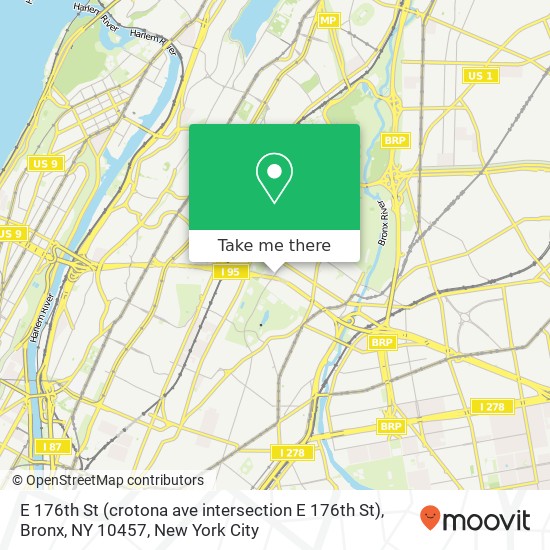 Mapa de E 176th St (crotona ave intersection E 176th St), Bronx, NY 10457