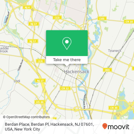 Berdan Place, Berdan Pl, Hackensack, NJ 07601, USA map