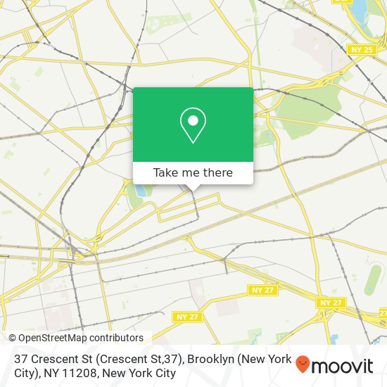 Mapa de 37 Crescent St (Crescent St,37), Brooklyn (New York City), NY 11208