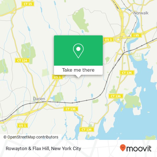 Rowayton & Flax Hill map