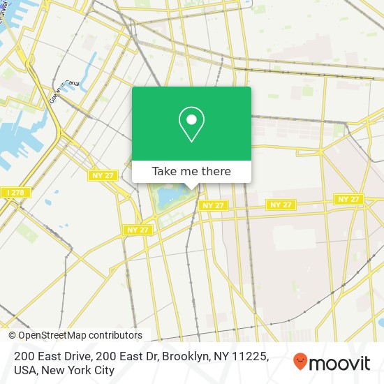 200 East Drive, 200 East Dr, Brooklyn, NY 11225, USA map