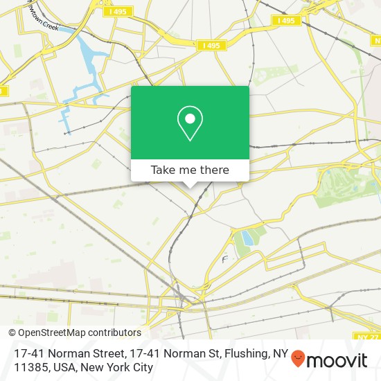 Mapa de 17-41 Norman Street, 17-41 Norman St, Flushing, NY 11385, USA