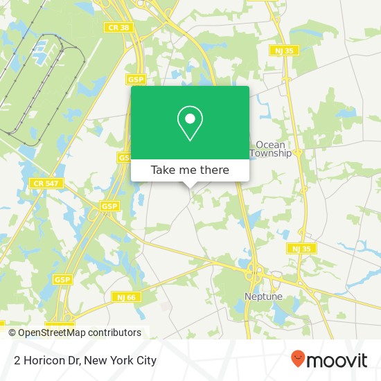 Mapa de 2 Horicon Dr, Ocean Twp, NJ 07712