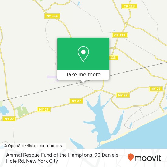 Animal Rescue Fund of the Hamptons, 90 Daniels Hole Rd map