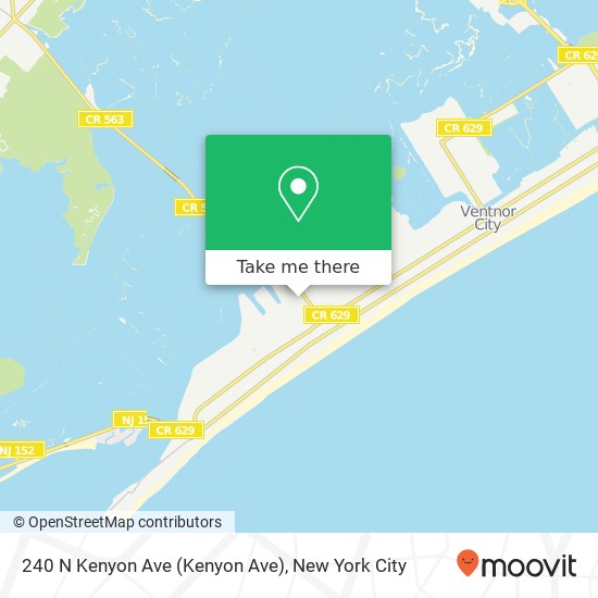 Mapa de 240 N Kenyon Ave (Kenyon Ave), Margate City, NJ 08402