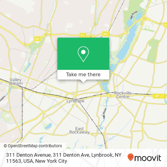 311 Denton Avenue, 311 Denton Ave, Lynbrook, NY 11563, USA map