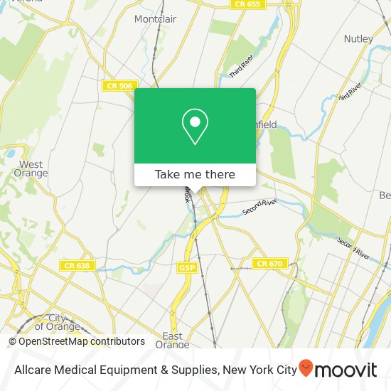 Mapa de Allcare Medical Equipment & Supplies, 77 Washington St