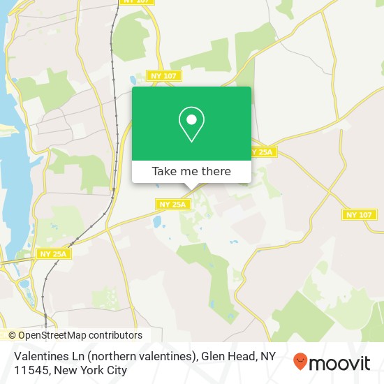 Mapa de Valentines Ln (northern valentines), Glen Head, NY 11545