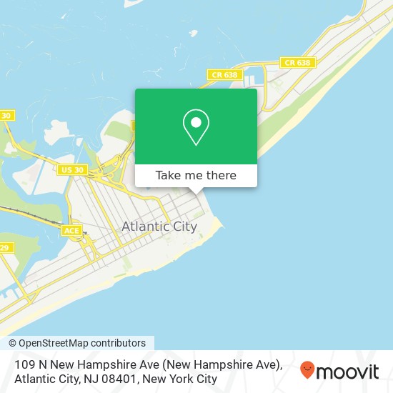 Mapa de 109 N New Hampshire Ave (New Hampshire Ave), Atlantic City, NJ 08401