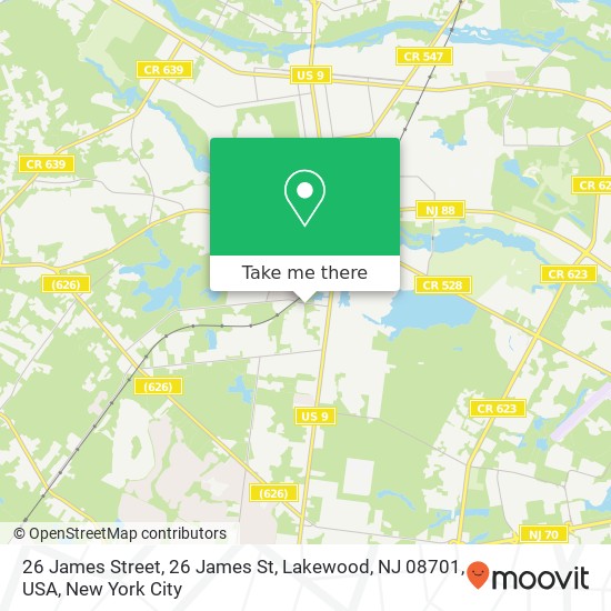 26 James Street, 26 James St, Lakewood, NJ 08701, USA map