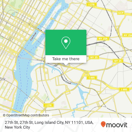 Mapa de 27th St, 27th St, Long Island City, NY 11101, USA