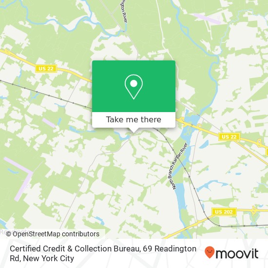 Certified Credit & Collection Bureau, 69 Readington Rd map