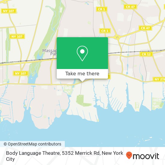 Mapa de Body Language Theatre, 5352 Merrick Rd