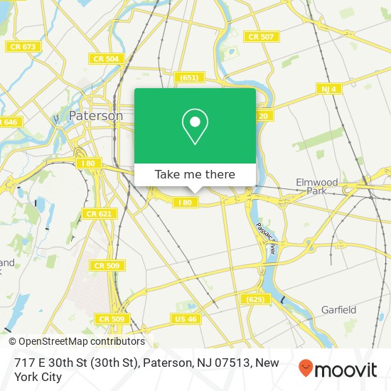 Mapa de 717 E 30th St (30th St), Paterson, NJ 07513