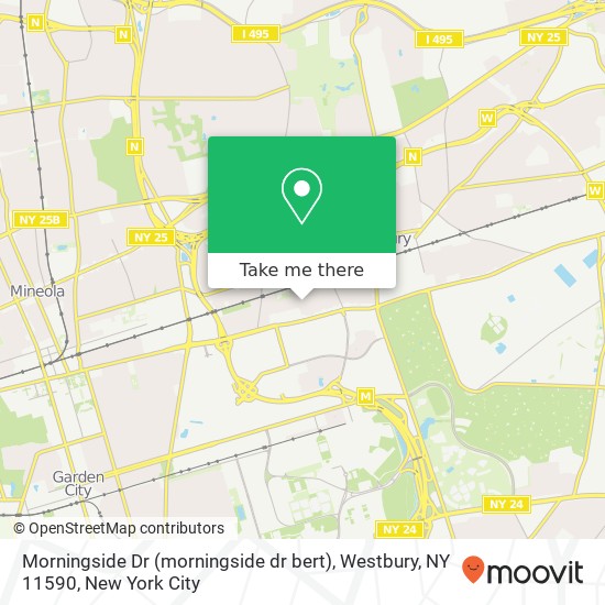 Mapa de Morningside Dr (morningside dr bert), Westbury, NY 11590