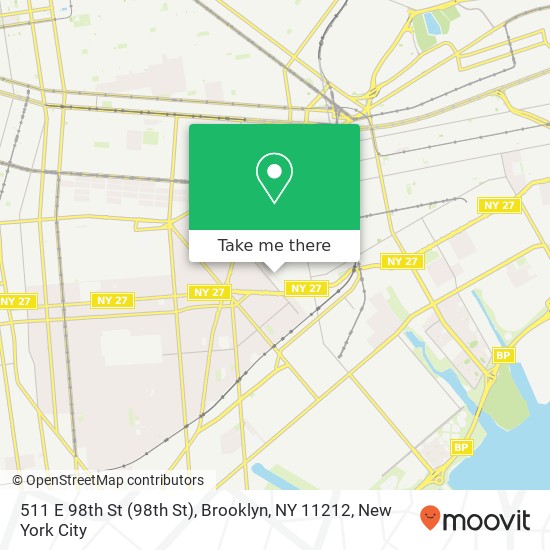 Mapa de 511 E 98th St (98th St), Brooklyn, NY 11212